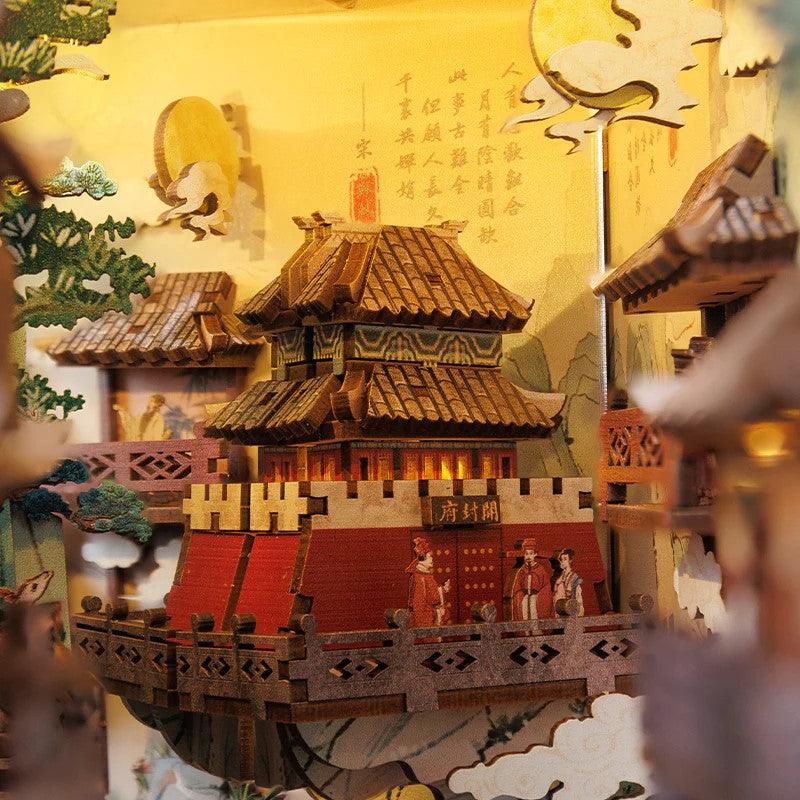 Su Dongpo's Life DIY Book Nook Kit | Bookshelf Inserts Decor Diorama | 3D Wooden Puzzles Bookend | Miniature House crafts