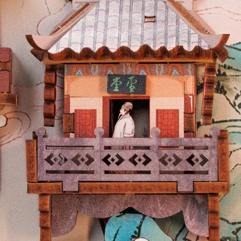 Su Dongpo's Life DIY Book Nook Kit | Bookshelf Inserts Decor Diorama | 3D Wooden Puzzles Bookend | Miniature House crafts