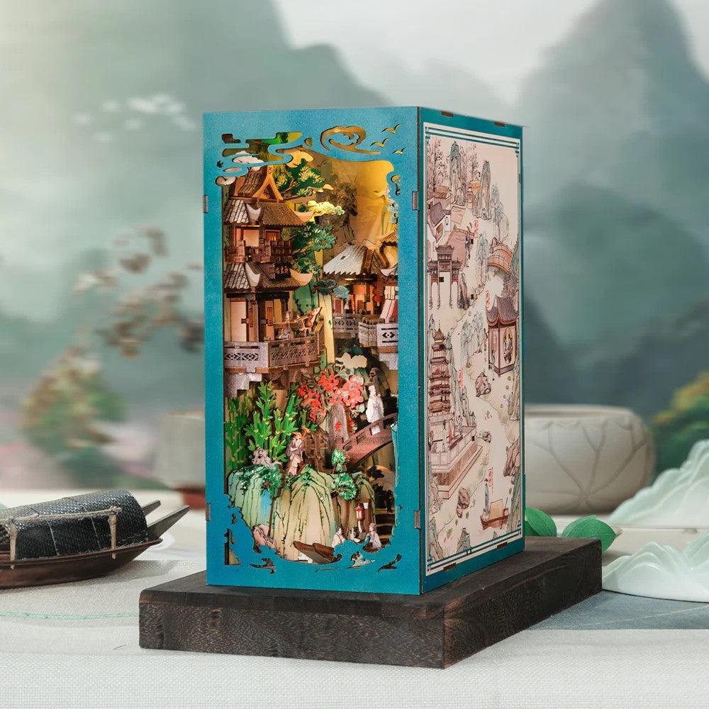 Su Dongpo's Life DIY Book Nook Kit | Bookshelf Inserts Decor Diorama | 3D Wooden Puzzles Bookend | Miniature House crafts