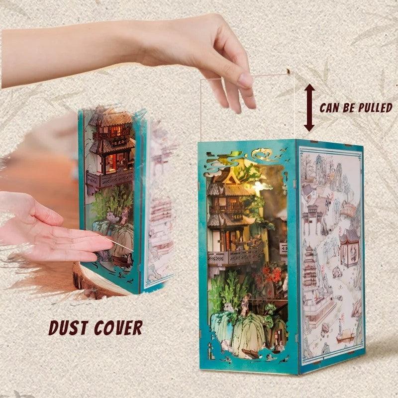 Su Dongpo's Life DIY Book Nook Kit | Bookshelf Inserts Decor Diorama | 3D Wooden Puzzles Bookend | Miniature House crafts