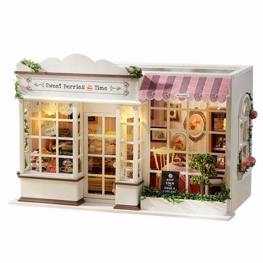 image displaying the finished Sweet Berries Time DIY Dollhouse in white background