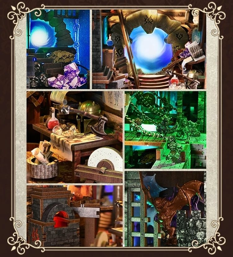 close-up of the Sword and Magic Book Nook