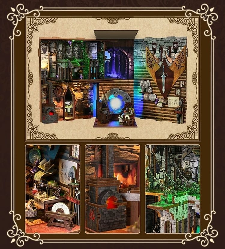 image showcasing interior design of the Sword and Magic Book Nook