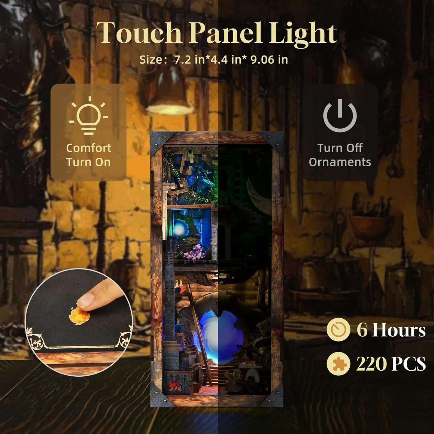 image showcasing the touch switch mode to activate the Sword and Magic Book Nook