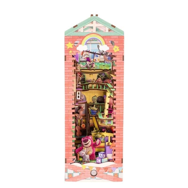 Toy Story DIY Book Nook Kit, a miniature crafts inspired by the film "Toy Story", perfect for 3D puzzles bookend lovers, model building lovers, dollhouse collectors, bookshelf insert decor, A great DIY project for Toy Story fans.