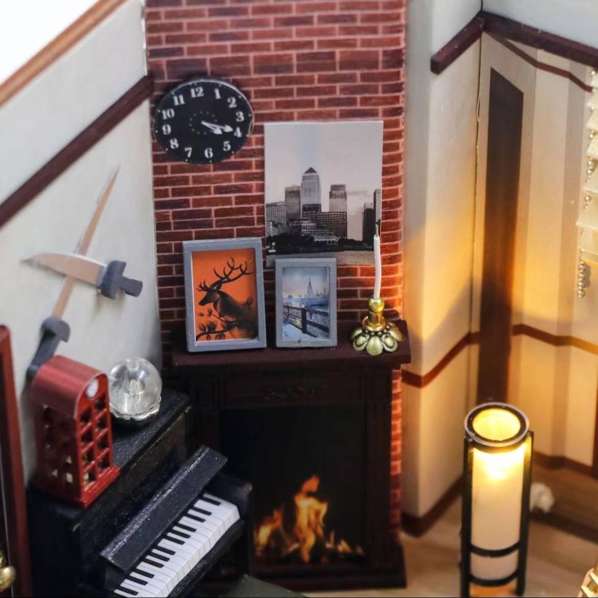 Ted's Apartment DIY Dollhouse Kit, a miniature house crafts inspired by the TV show "How I Met Your Mother", perfect for model building lovers, dollhouse collectors, home decor, A great DIY project for "How I Met Your Mother" fans.