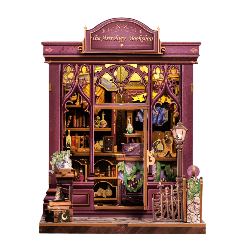 image displaying a front view of The Astrology Bookshop DIY Book Nook Kit