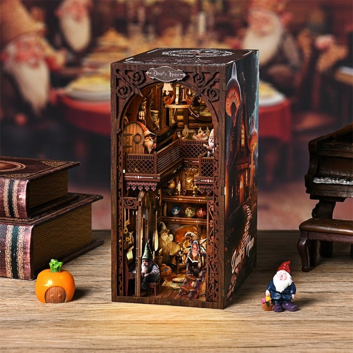 image displaying The Dwarfs’ House Book Nook on table
