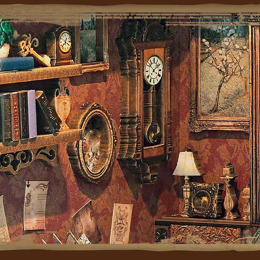close-up the tiny wooden clock in the Time Book House Wooden Book Nook