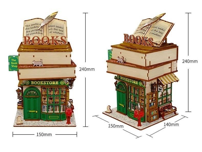 bookstore 3D wooden puzzle diy miniature crafts