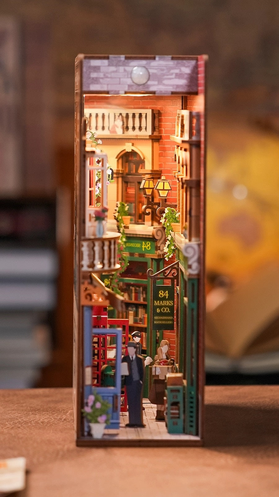 Vintage Bookstore Diy Book Nook Kit - 3d wooden bookends - Bookshelf insert Diorama - miniature crafts