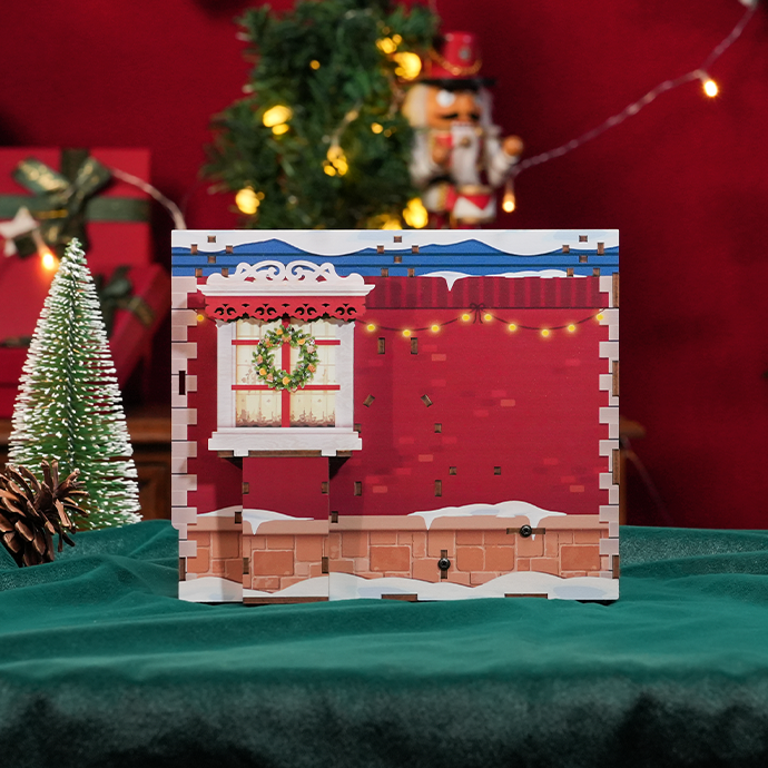 Christmas DIY Miniature House Kit - Music Box - 3D Wooden Puzzles - Dollhouse - Diorama