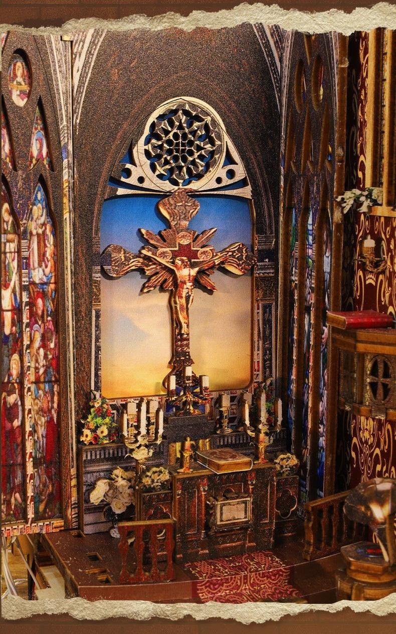 Medieval Church Diy Book Nook Kit close-up 0