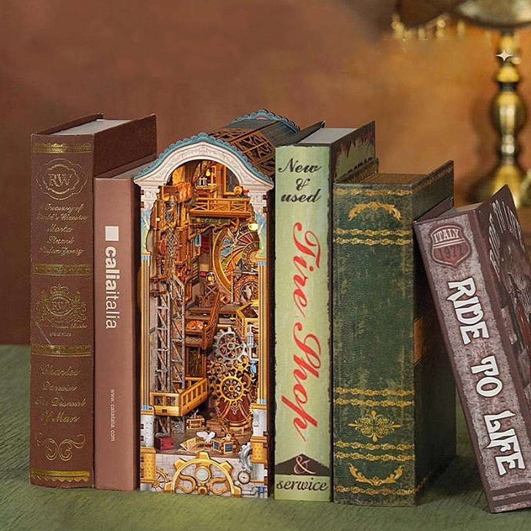 Clock Tower miniature book nook kit for bookshelf decor