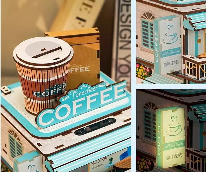 Seaside Cafe 3d wooden puzzles diy kit-detail