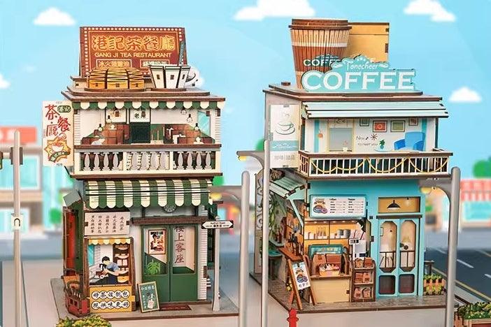 Seaside Cafe 3d wooden puzzles diy kit-detail