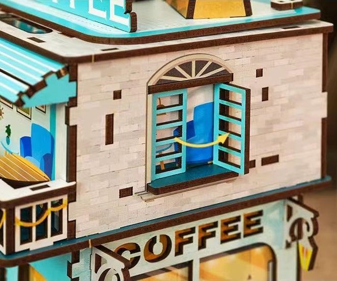 Seaside Cafe 3d wooden puzzles diy kit-detail