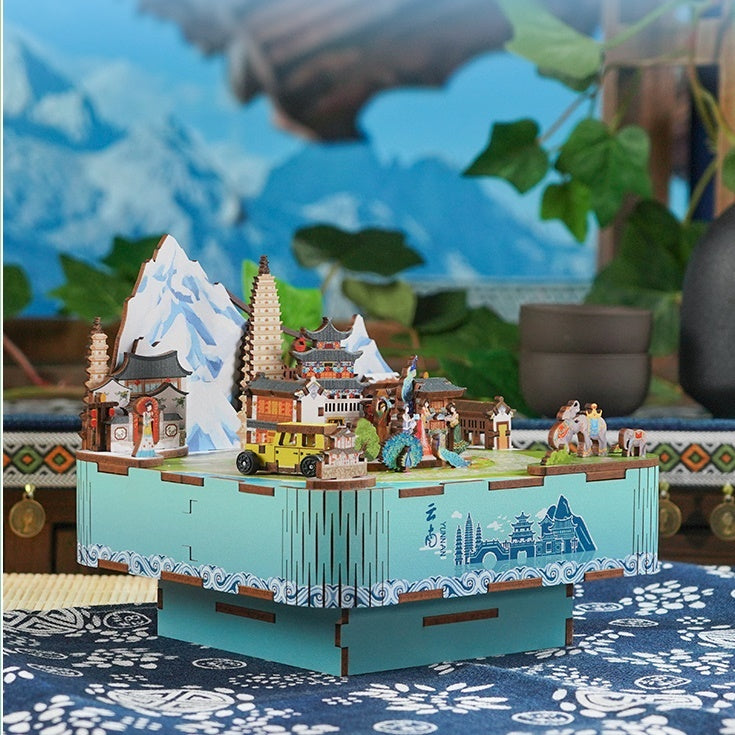 Ethnic China Colorful Yunnan | 3D Wooden Puzzles | DIY Music Box | Miniature Crafts
