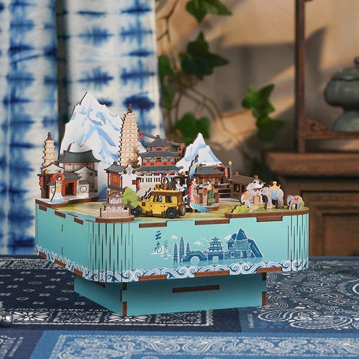 Ethnic China Colorful Yunnan | 3D Wooden Puzzles | DIY Music Box | Miniature Crafts