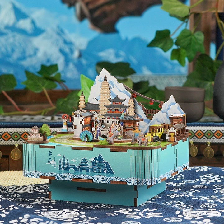 Ethnic China Colorful Yunnan | 3D Wooden Puzzles | DIY Music Box | Miniature Crafts