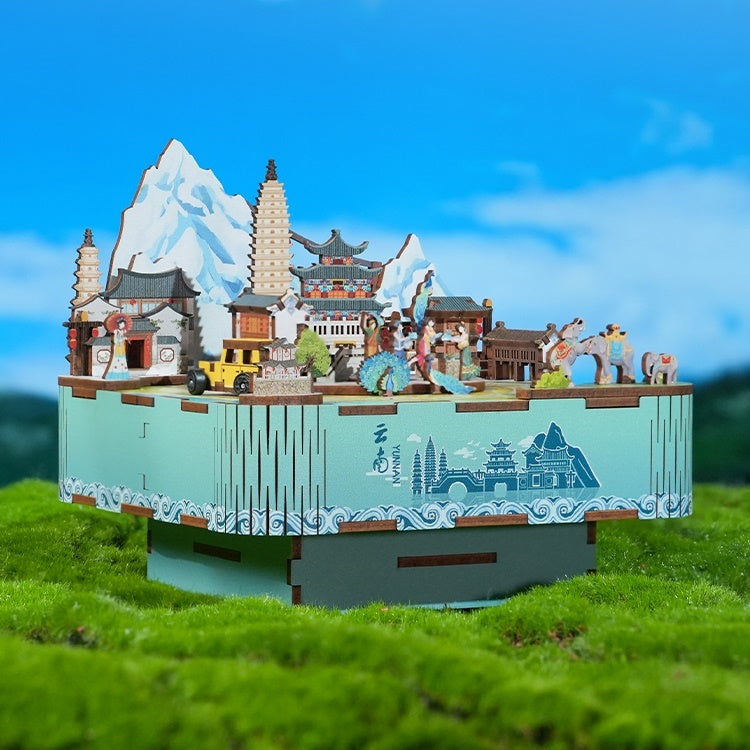Ethnic China Colorful Yunnan | 3D Wooden Puzzles | DIY Music Box | Miniature Crafts