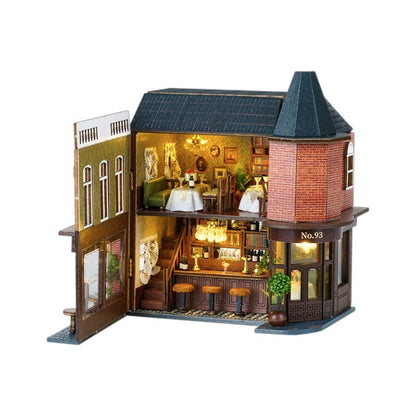 Corner Restaurant DIY Dollhouse Kit | Mini House | Miniature House Crafts - main image
