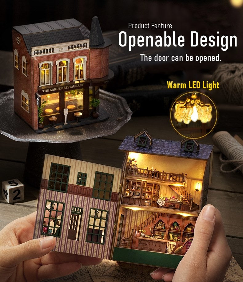 Corner Restaurant DIY Dollhouse Kit | Mini House | Miniature House Crafts - key feature