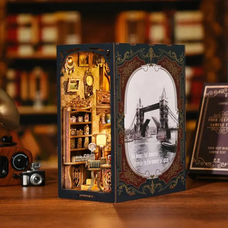 Darkroom Film | DIY Book Nook Kit | 3D Wooden Puzzle Bookend | bookshelf insert diorama | miniature house kit