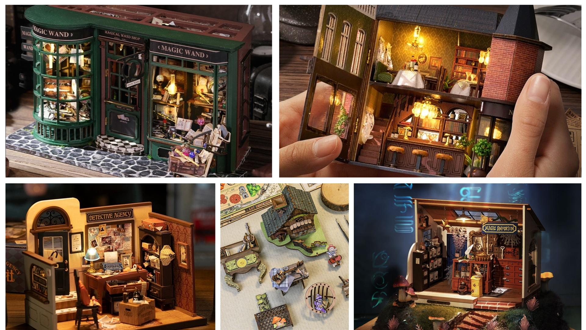 DIY miniature house kits, perfect for home decor, dollhouse collection, or a gift for DIY lovers.