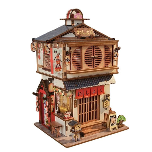 Japanese restaurant themed diy 3d wooden mechanical jigsaw puzzles for desk accessories