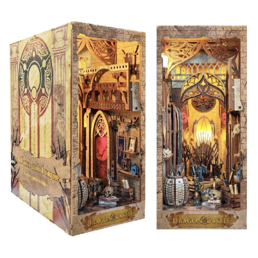 Dragon Castle DIY Book Nook Kit - Bookshelf Insert Diorama - 3D Wooden  Bookends – DIYSLAND