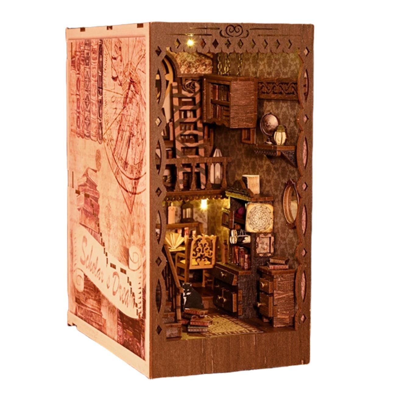 bookstore themed diy book nook kit for bookshelf insert diorama miniature crafts