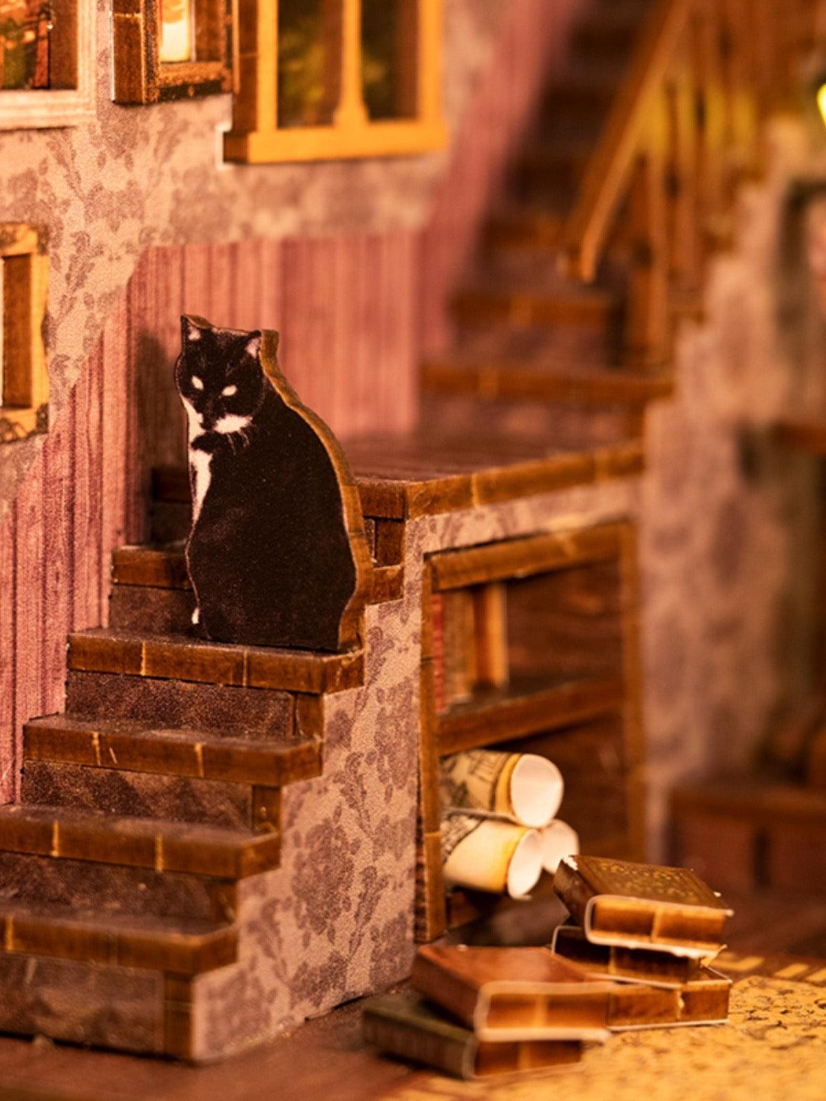 bookstore themed diy book nook kit for bookshelf insert diorama miniature crafts