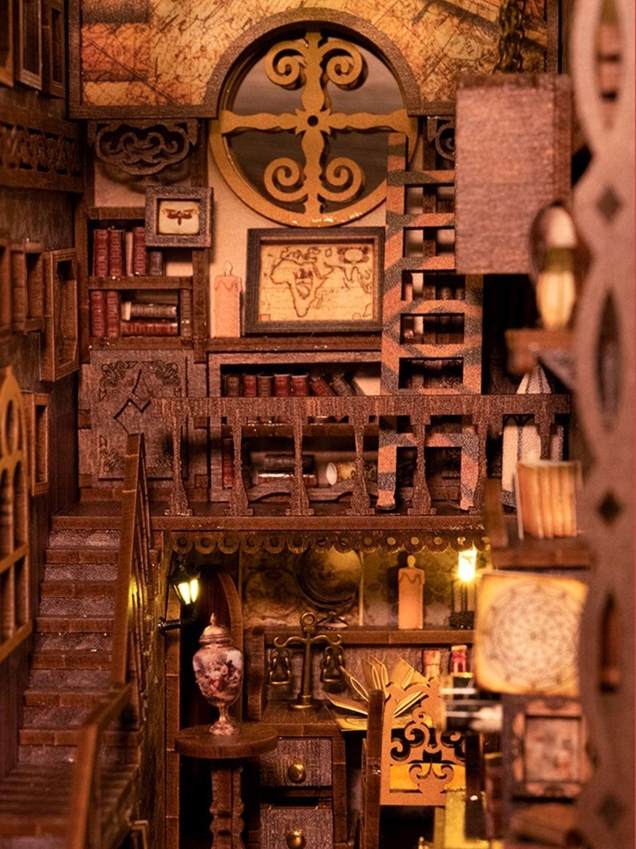 bookstore themed diy book nook kit for bookshelf insert diorama miniature crafts
