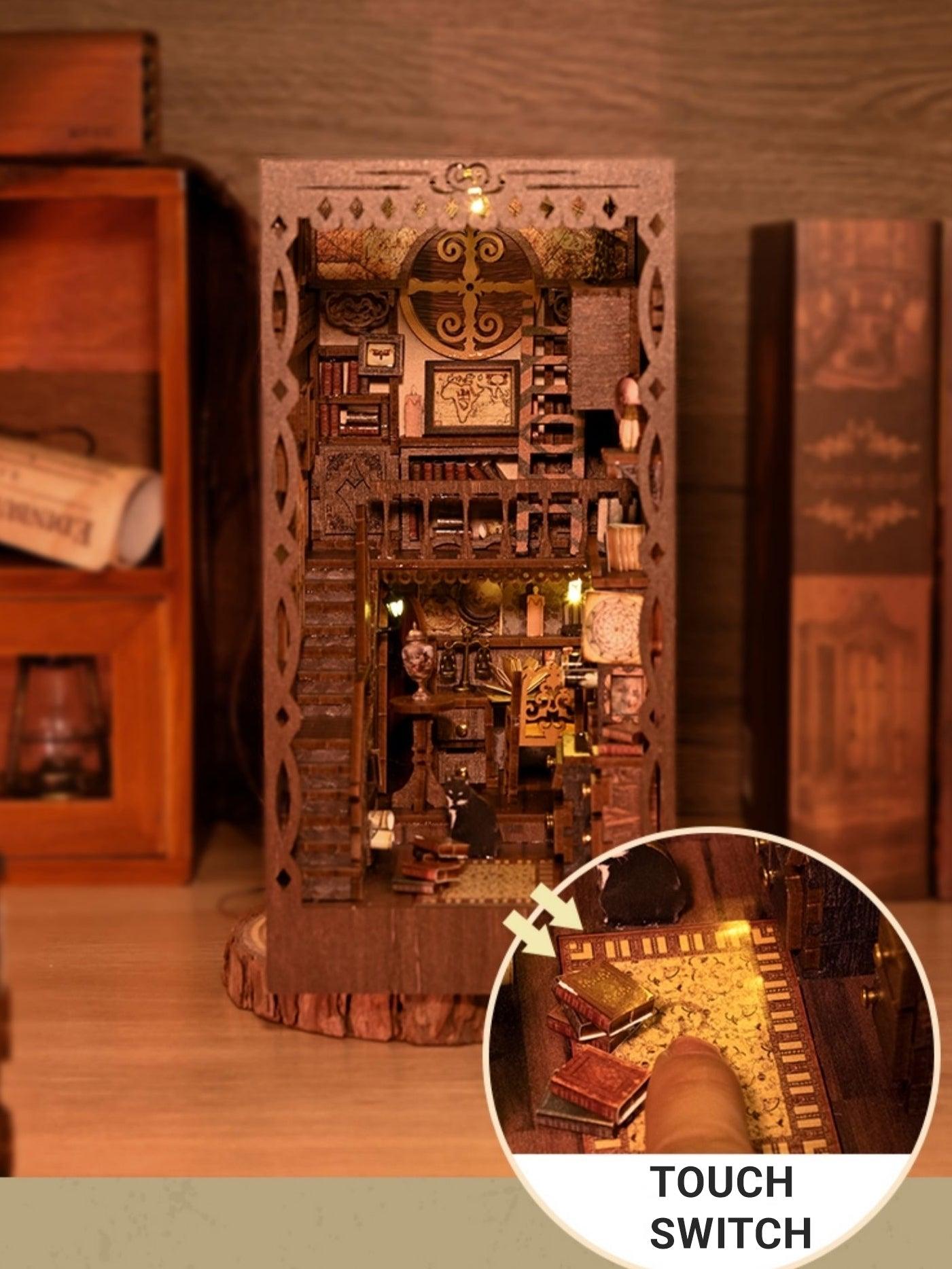bookstore themed diy book nook kit for bookshelf insert diorama miniature crafts