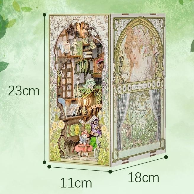 fairy elves themed diy book nook kit 3d puzzles for bookshelf insert miniature diorama