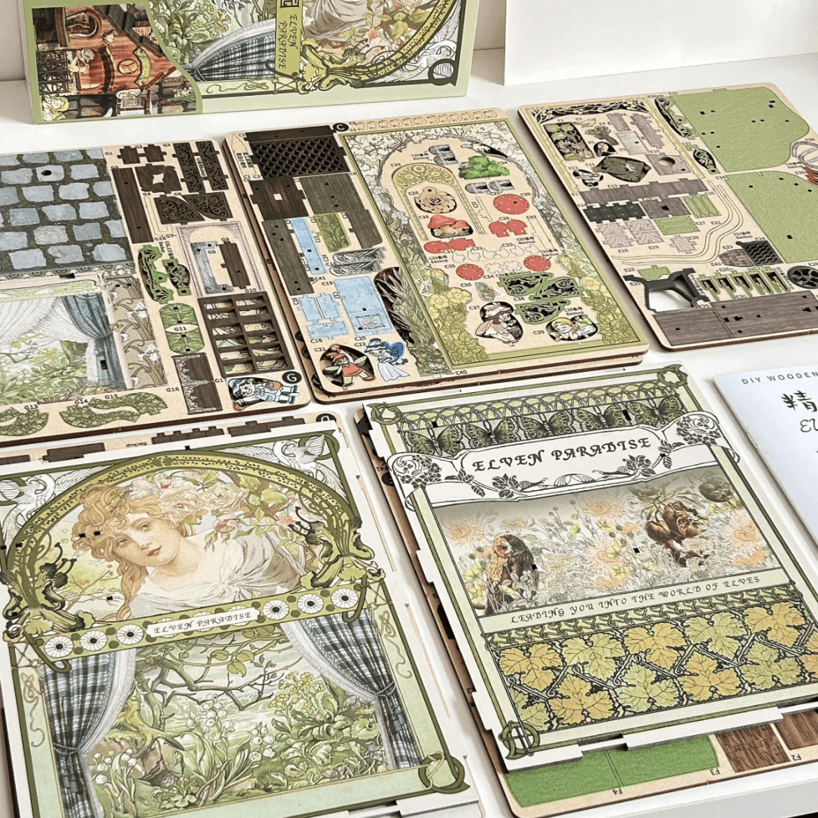 fairy elves themed diy book nook kit 3d puzzles for bookshelf insert miniature diorama