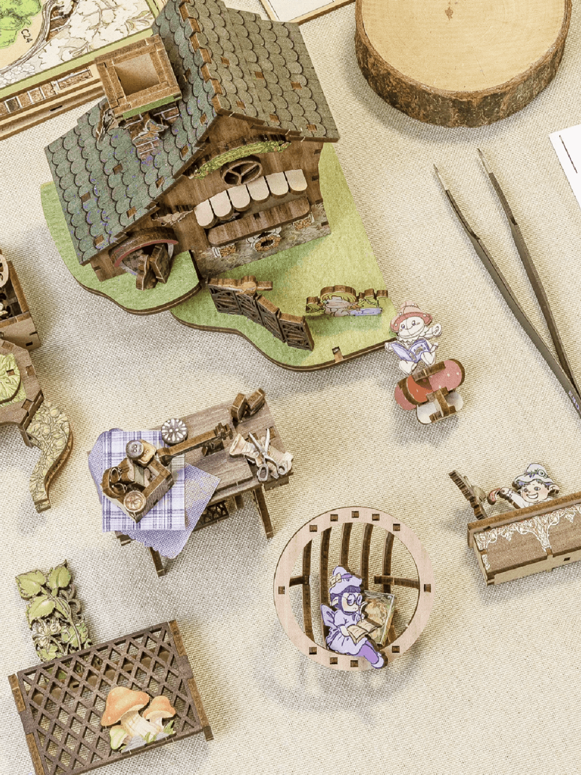 fairy elves themed diy book nook kit 3d puzzles for bookshelf insert miniature diorama