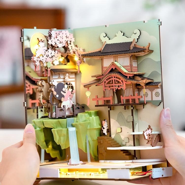 Falling Sakura - DIY Wooden Book Nook Kit - Tonecheer