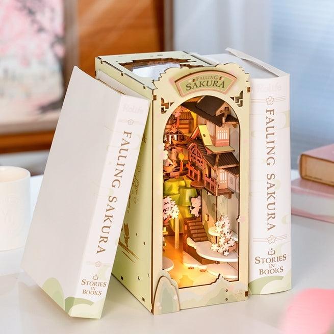 Falling Sakura - DIY Wooden Book Nook Kit - Tonecheer