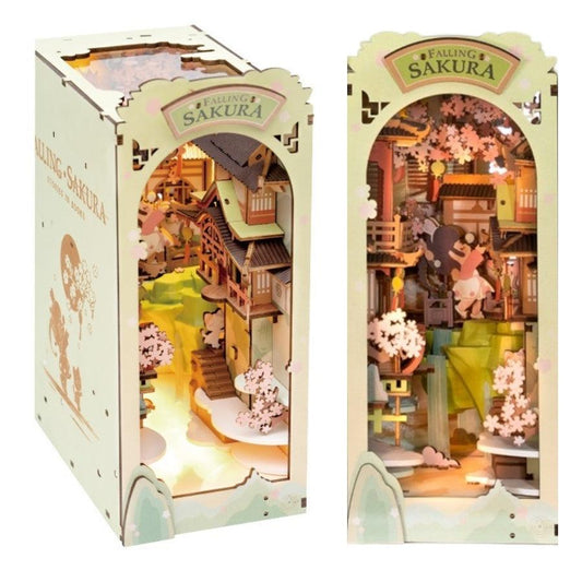 Falling Sakura - DIY Wooden Book Nook Kit - Tonecheer