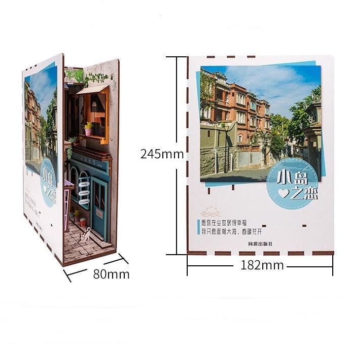 romantic island diy book nook kit bookshelf insert