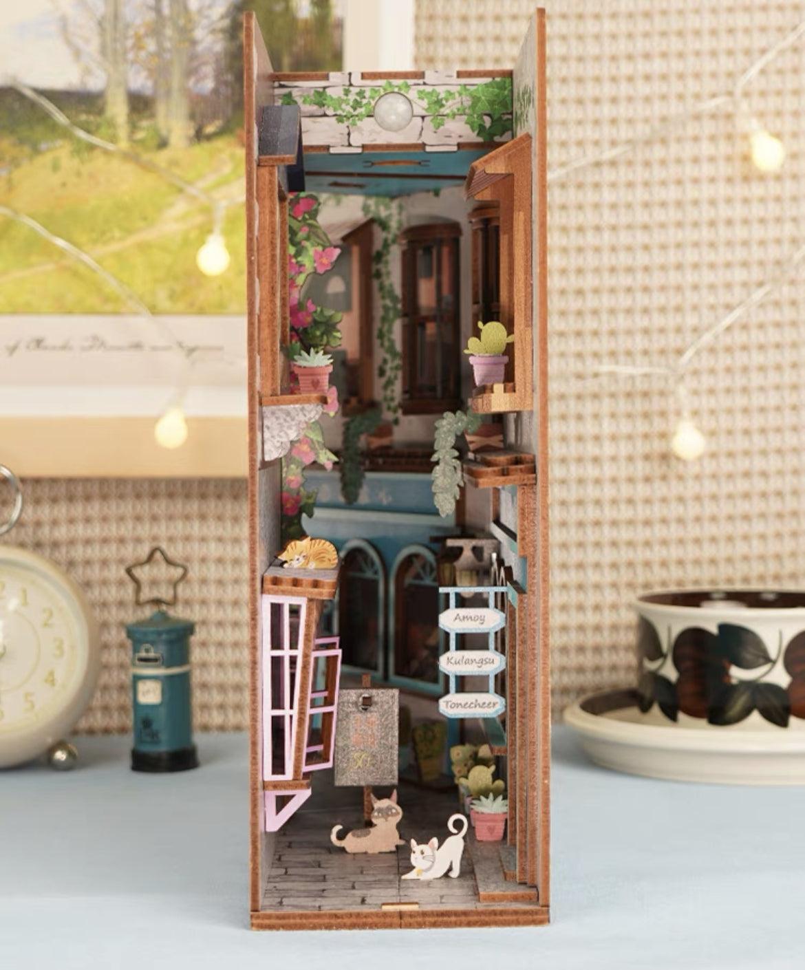 romantic island diy book nook kit bookshelf insert