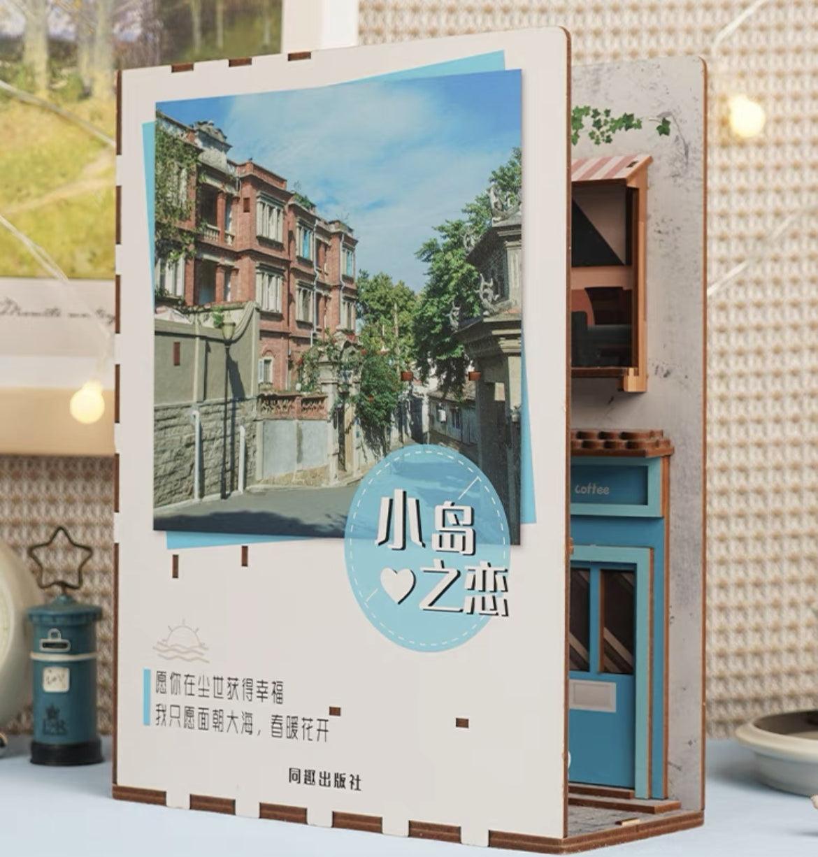 romantic island diy book nook kit bookshelf insert
