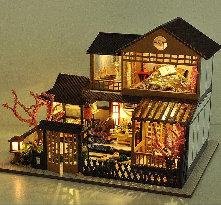 Sakura Courtyard - Japanese House- DIY Miniature Dollhouse Kit - Tonecheer