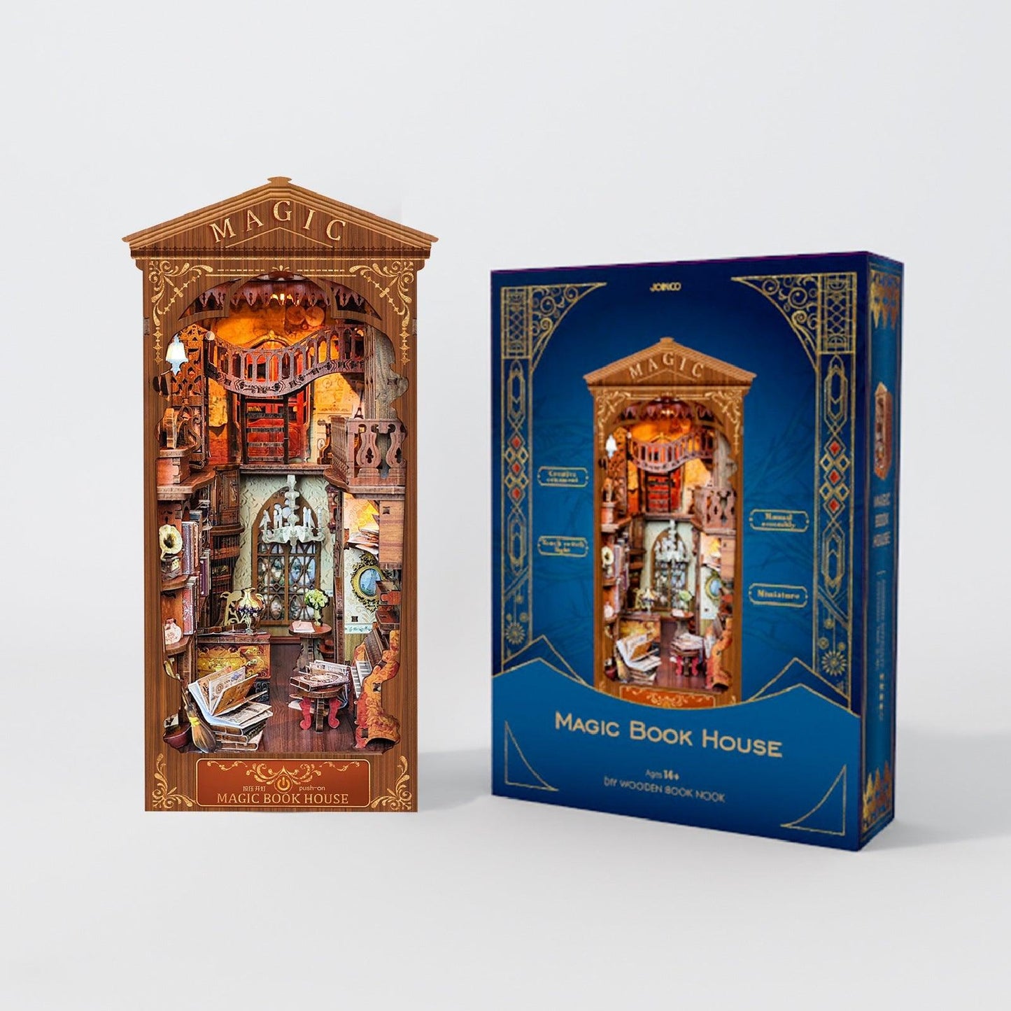 Magic Book House Diy Wooden Book Nook Kit - package