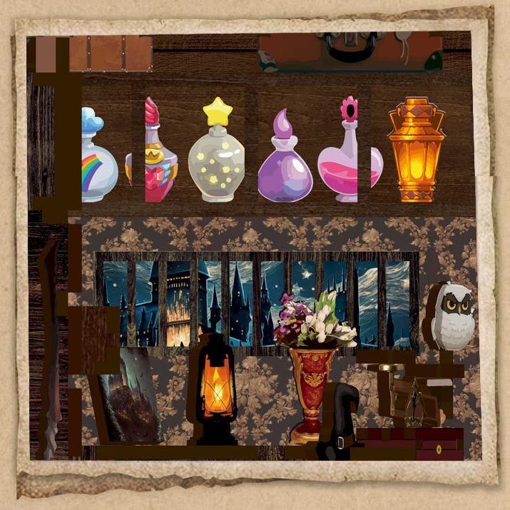 Magic Book Nook DIY Kit, Wizarding World theme bookshelf insert decor miniature crafts kit, A charming miniature 3d wooden puzzles inspired by Harry Potter, perfect for crafting enthusiasts and dollhouse collectors alike.