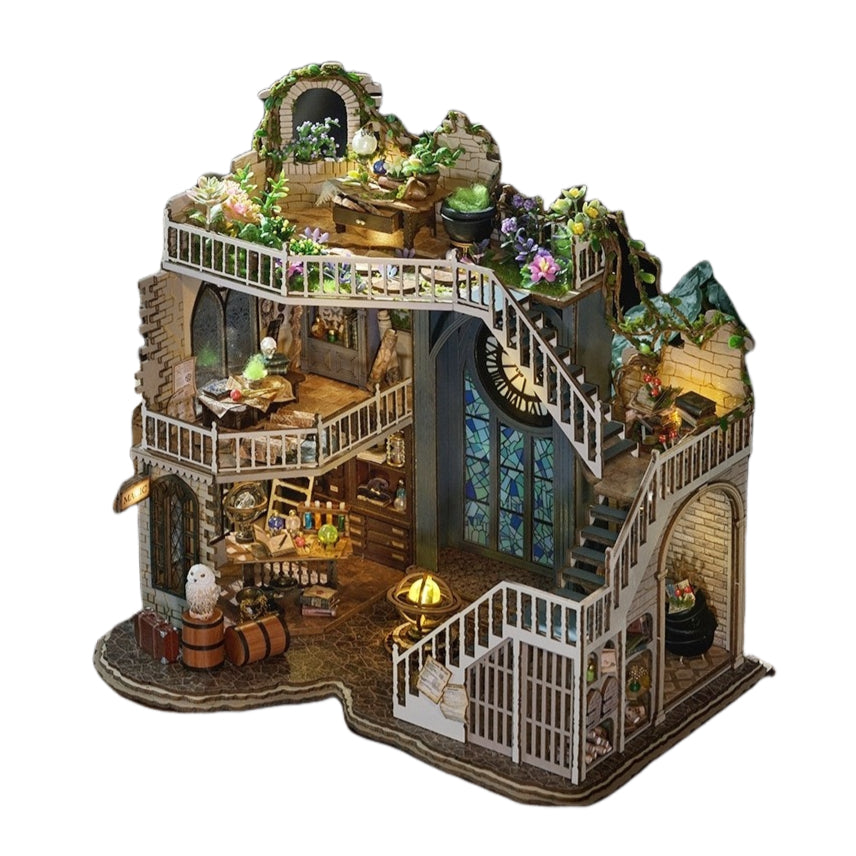 harry potter inspired Magic House DIY miniature house kit - wooden diorama - DIY Dollhouse Craft