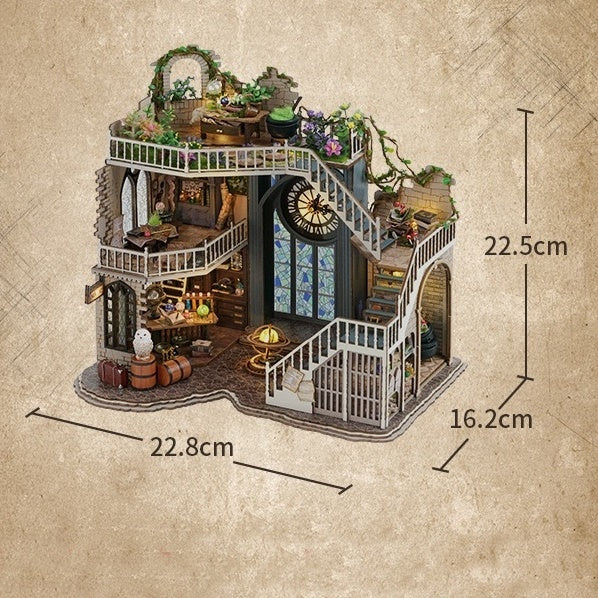harry potter inspired Magic House DIY miniature house kit - wooden diorama - DIY Dollhouse Craft