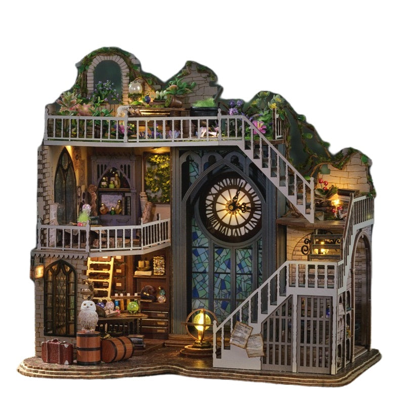 harry potter inspired Magic House DIY miniature house kit - wooden diorama - DIY Dollhouse Craft